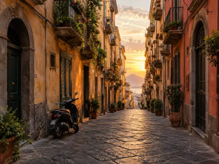 Il decumano inferiore, dritto fra i palazzi del centro antico di Napoli